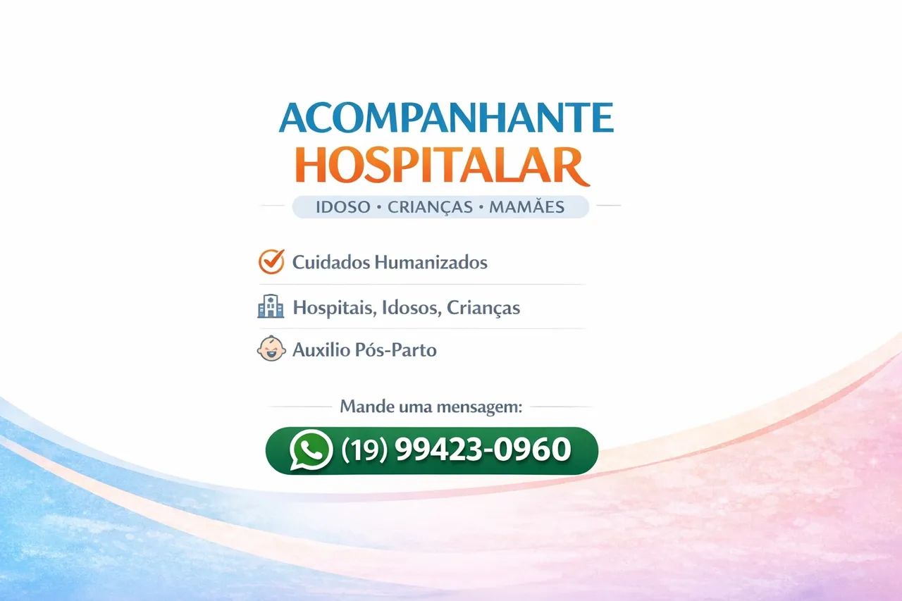 Babá, cuidadora de idosos e acompanhantes hospitalar