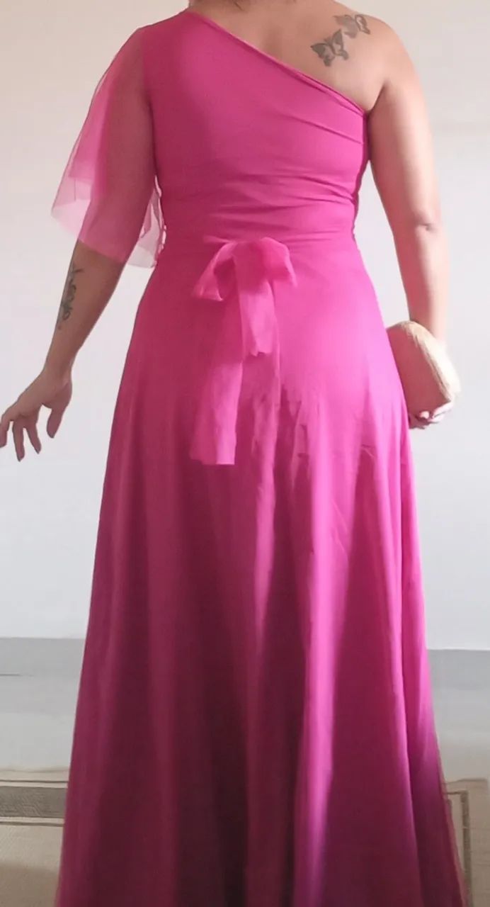 Vestido em tule rosa pink - Foto 4