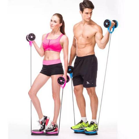 Elástico + Roda para Exercícios Abdominais (Somente Azul) - Foto 3