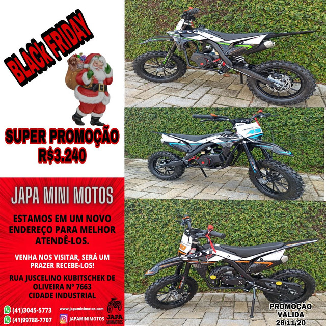 Japa Mini Motos - Mini Moto Cross Ferinha Partida Elétrica 49cc/2t