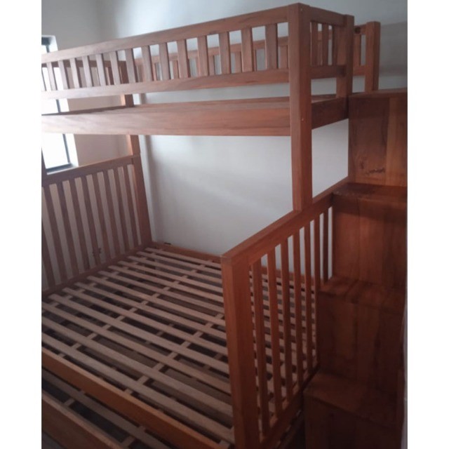 Cama Com Escada E Nichos De Madeira De Demolição - Foto 4