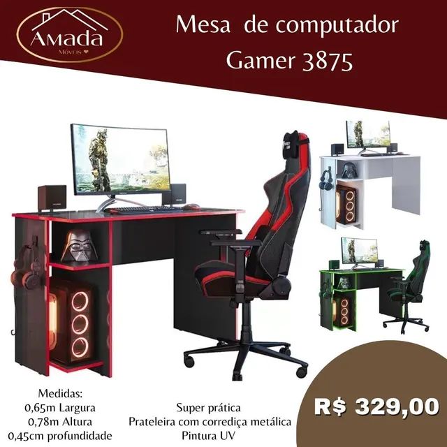 Mesa de computador gamer 3875 (Entrega em 3 dias)