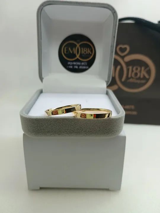 Par de Alianças Em Ouro 18k - Entrega no mesmo dia  - Foto 5