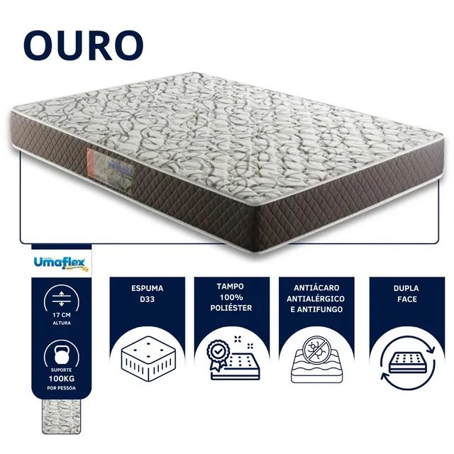 Colchão casal espuma D33 Umaflex 