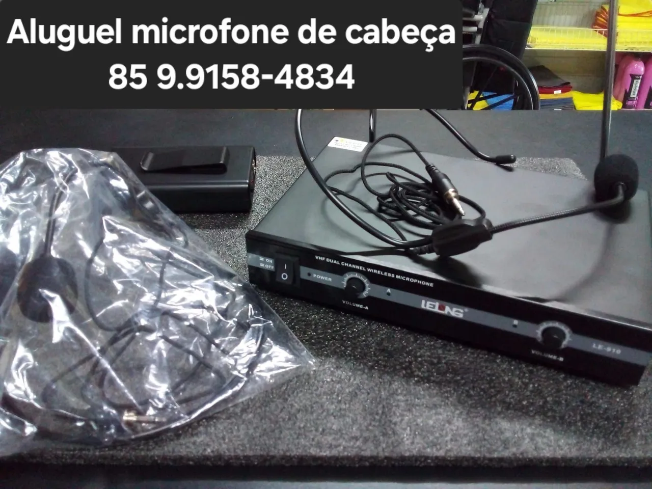 Aluguel de Microfone de cabeça lapela sem fio para aluguel