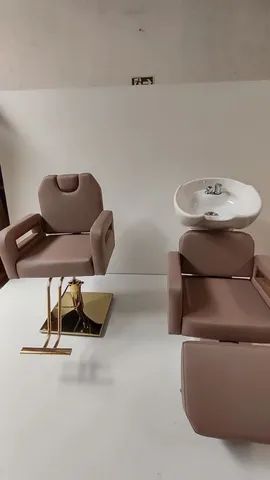Lavatório e cadeira hidráulica para salão de beleza 
