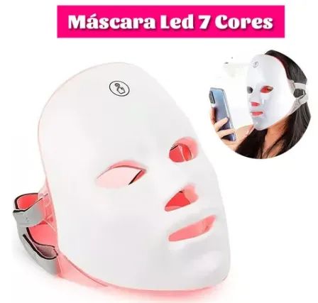 ** Máscara de Led com 7 Cores sem Fio Usb Recarregável Bateria Estética z183 ** - Foto 2