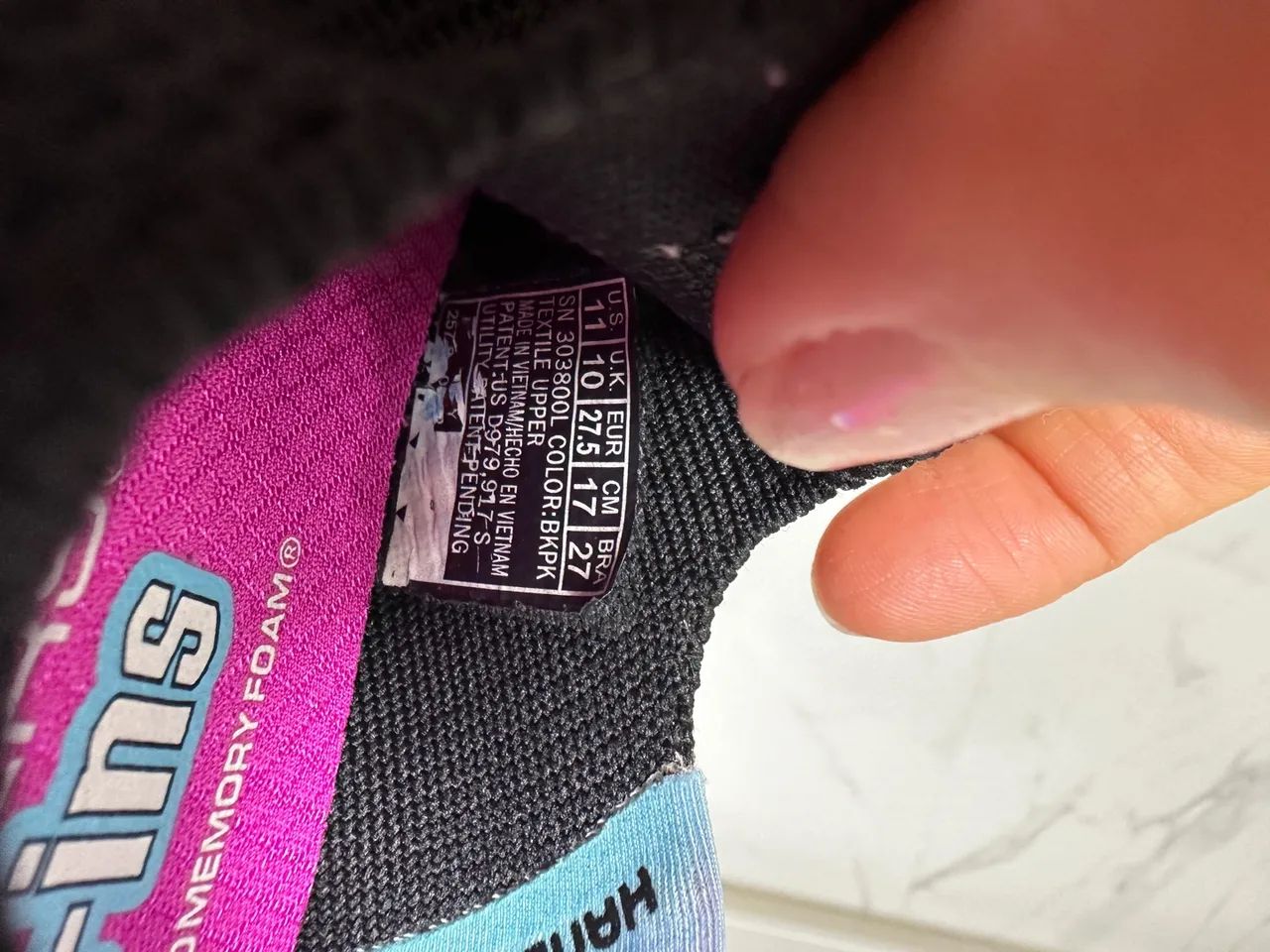 Tênis Skechers infantil - Número 27 - Preto e Rosa - Foto 6