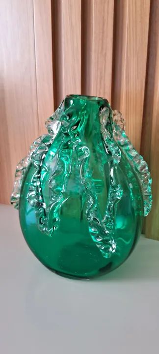 Vaso de Vidro Verde - Estilo Vintage - Foto 2