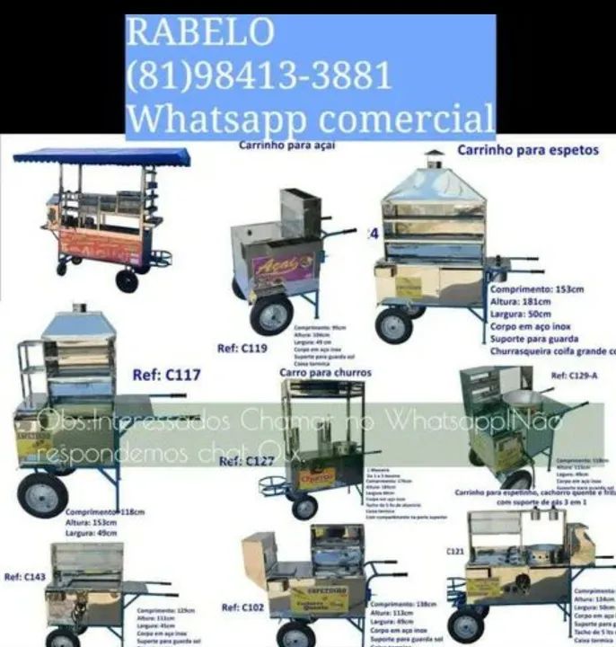 Carrinhos de lanches inox com o melhor preço do mercado em até 10x sem juros no cartão 