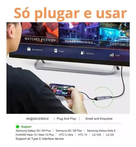Cabo Conversor Adaptador Usb Tipo C Para Hdmi 4k - Foto 3