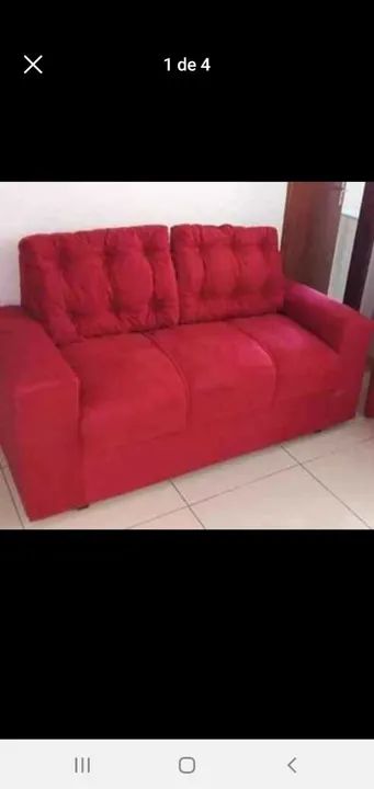 Sofá 3 Lugares em Suede de fábrica  - Foto 4