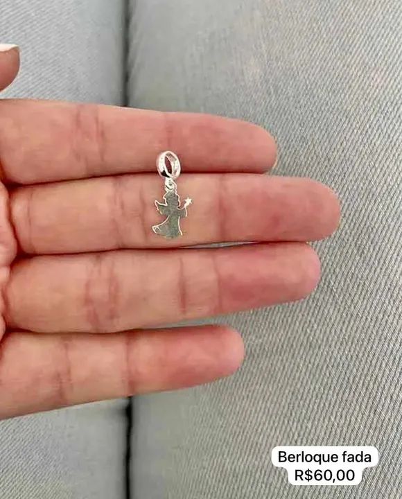 Berloque fada em Prata 925 legítima 