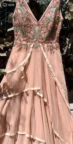 VESTIDO ARTE SACRA CAMADAS  ROSÊ ROSA PEDRARIA NOIVA MADRINHA DEBUTANTE FORMATURA - Foto 3