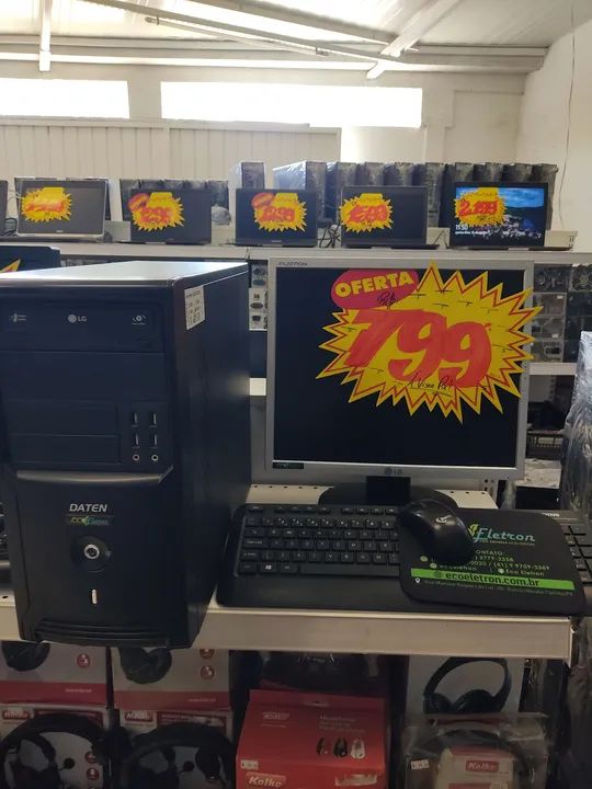 Computador Completo monitor 17 polegadas CPU Pentium 4gb 320 HD 