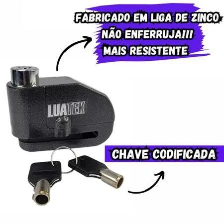 Cadeado Moto Bloqueio De Disco Bicicleta Antifurto Segurança - Foto 6