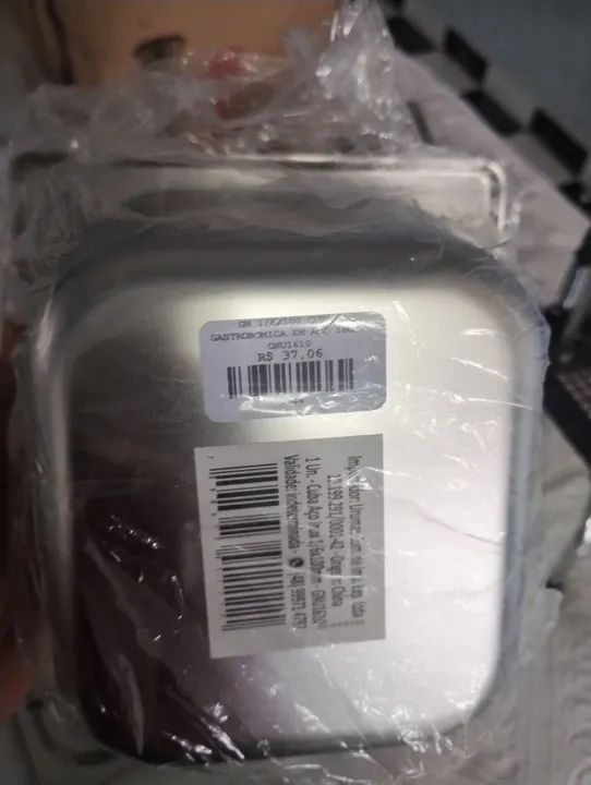 IMPERDÍVEL! 5 Cuba Aço Inox 1/6x100mm com tampa (Nova)