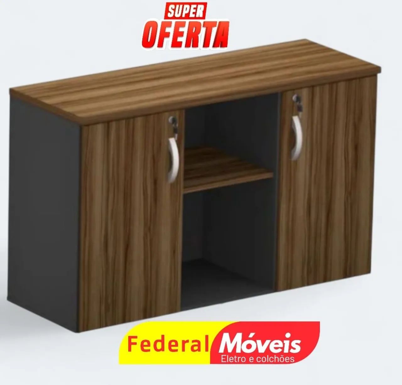 Armário Baixo para Escritório - 0,75x1,32x0,42 | Novo e Funcional