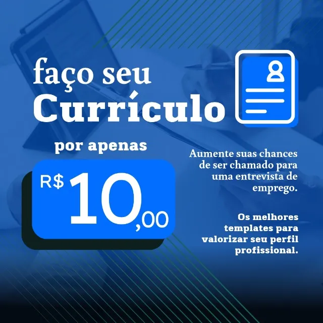 Faço seu currículo profissional 