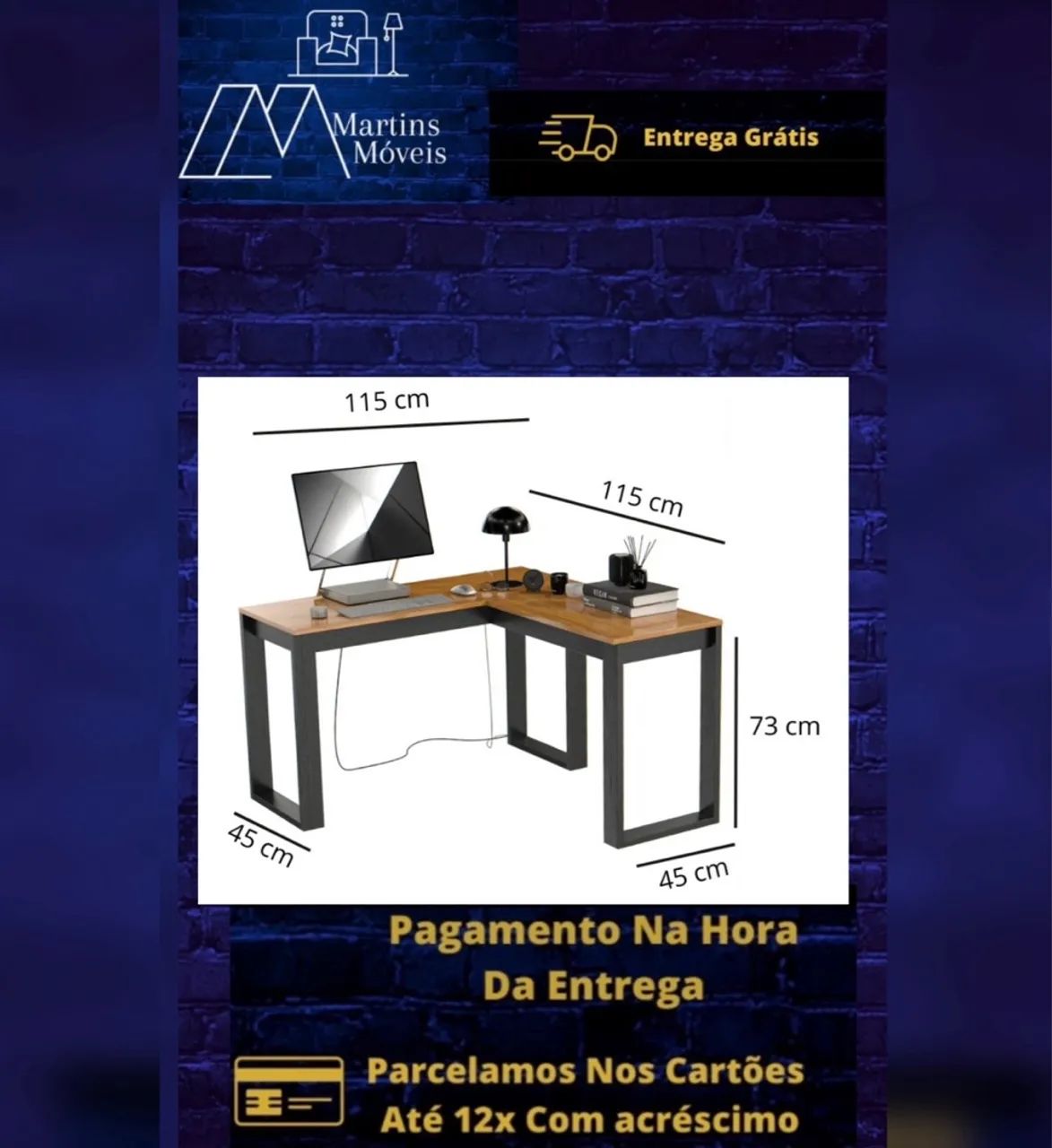 GRANDE PROMOÇÃO MESA EM L ESCRITÓRIO ENTREGA GRÁTIS  - Foto 5