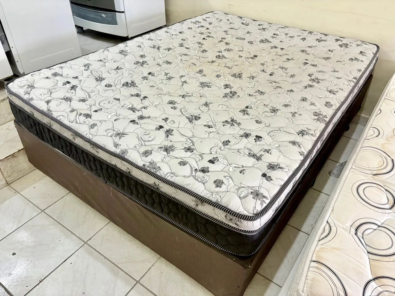 Cama Box de casal com colchão, cama box Ortobom