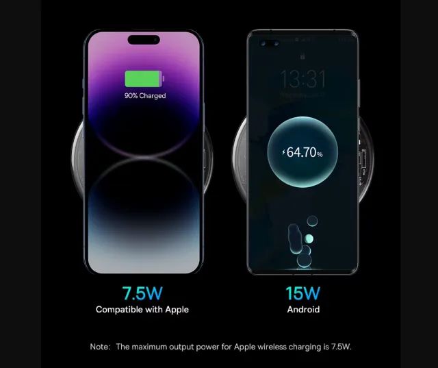 Carregador sem fio Baseus, display Led digital, Gen 2, 15W preto - Foto 3