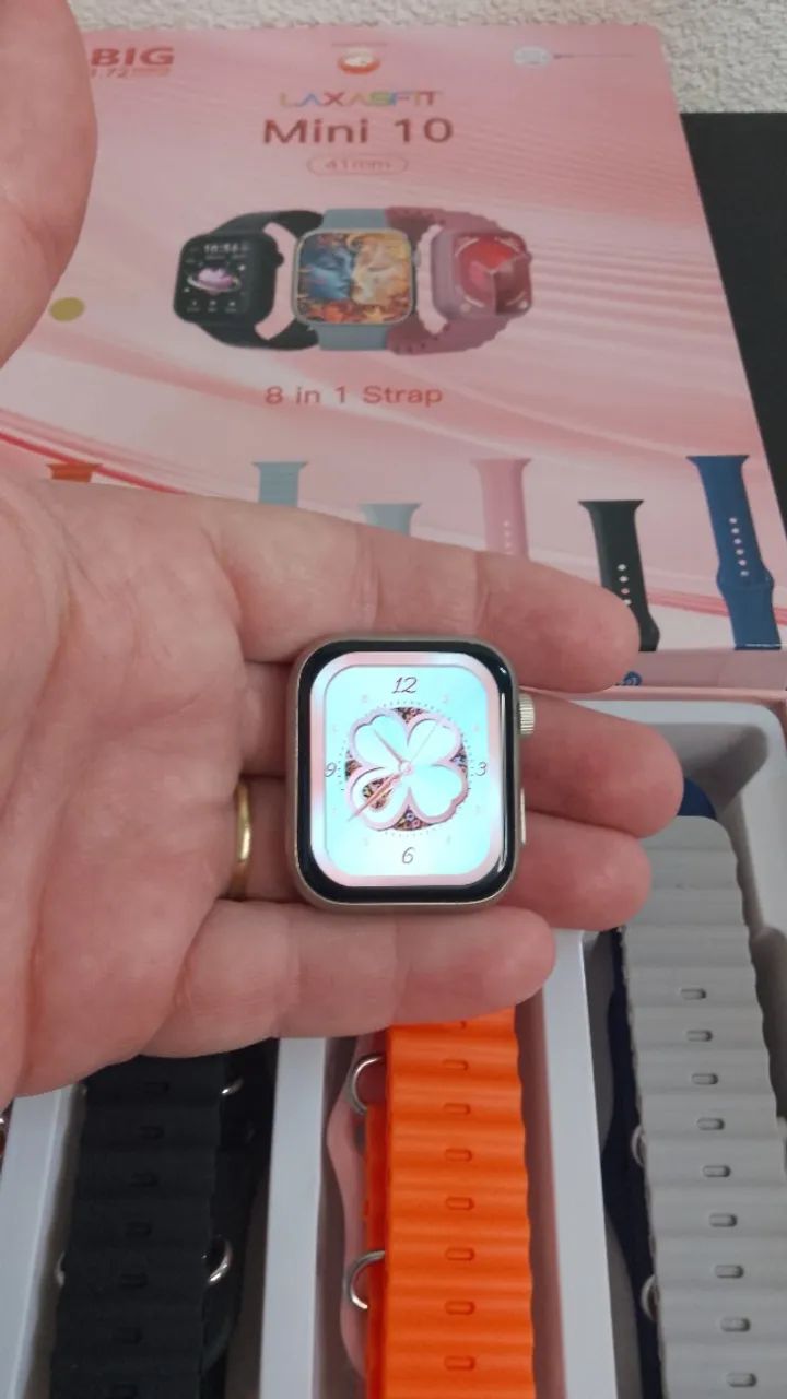 KIT SMARTWATCH 8 PULSEIRAS + FONE I7 ROSA - Foto 5