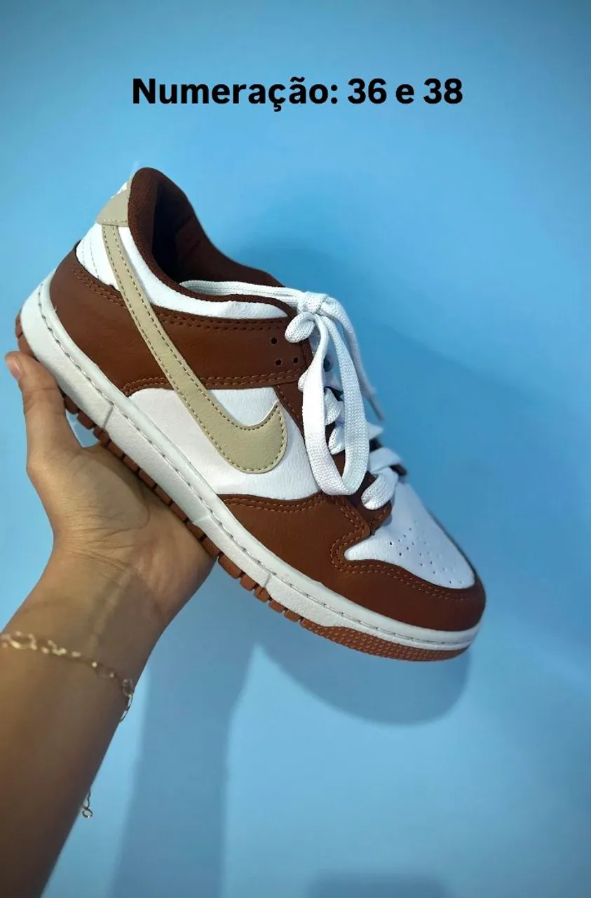 Nike Dunk Low Marrom e Branco - Numeração 36 e 38