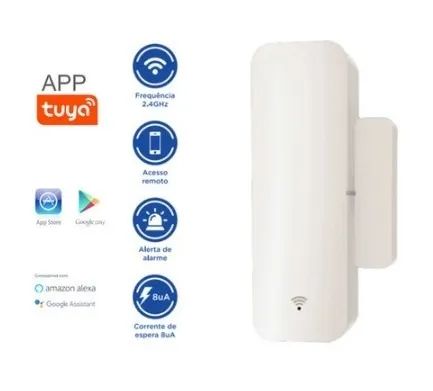 Sensor Inteligente Porta e Janela Conexão Wireless Lua Tek Smart Wifi Amazon Alexa Google  - Foto 2