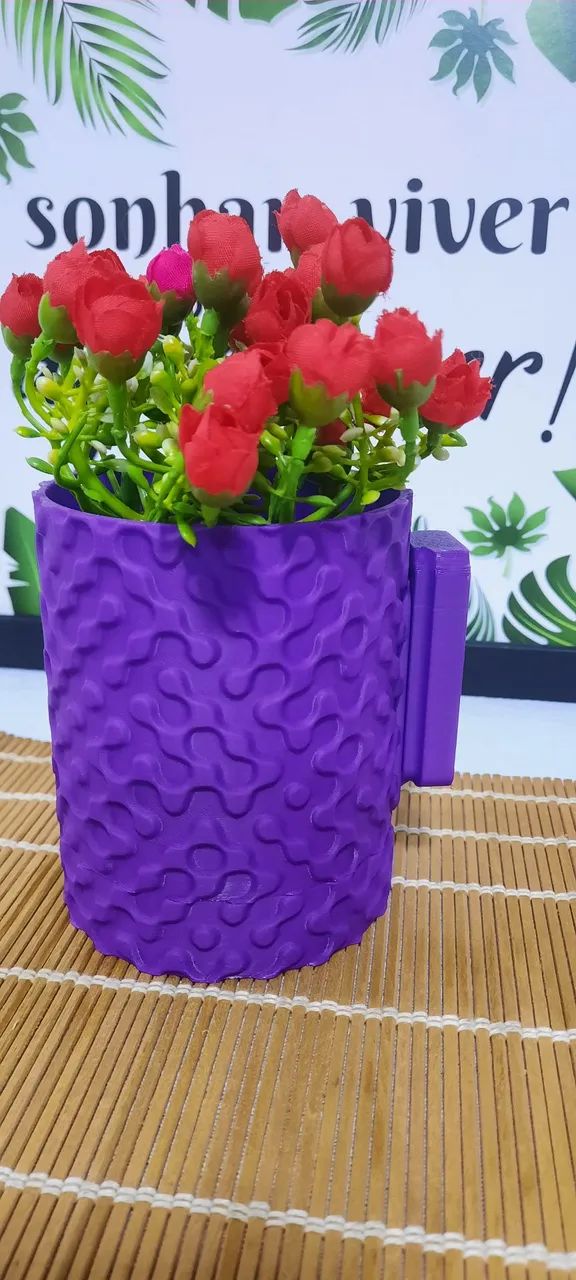 Vaso cachepo com texturas em Impressão 3D.  - Foto 3