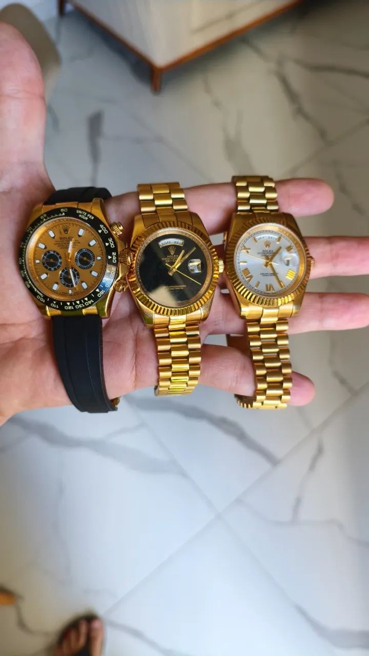 Rolex Daytona e Daydate dourado AAA