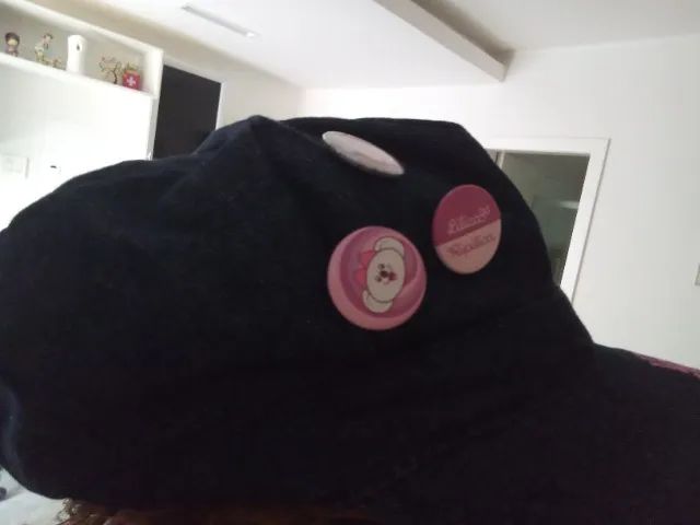 Boina com aba em jeans Lilica Ripilica com botons