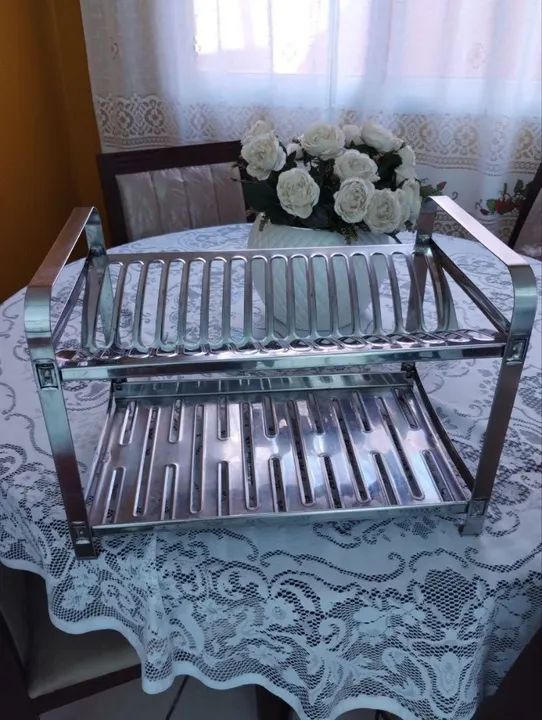 Prateleira de Metal para Louça - 2 Andares