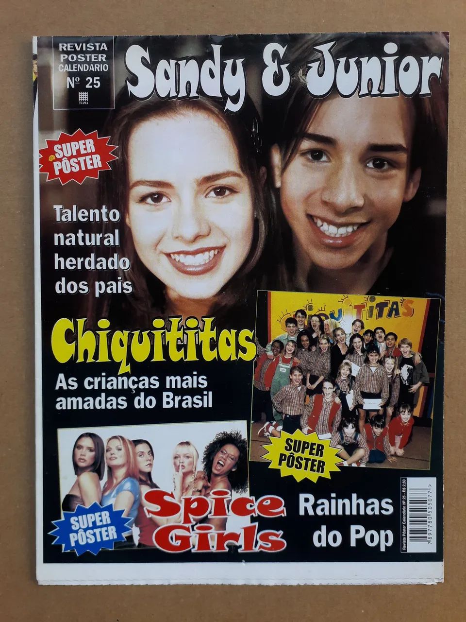 Revista Pôster Calendário Sandy e Júnior - Spice Girls - Chiquititas