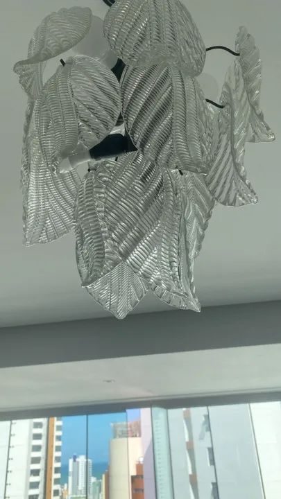 Lustre Pendente Folhas De Cristal  - Foto 4