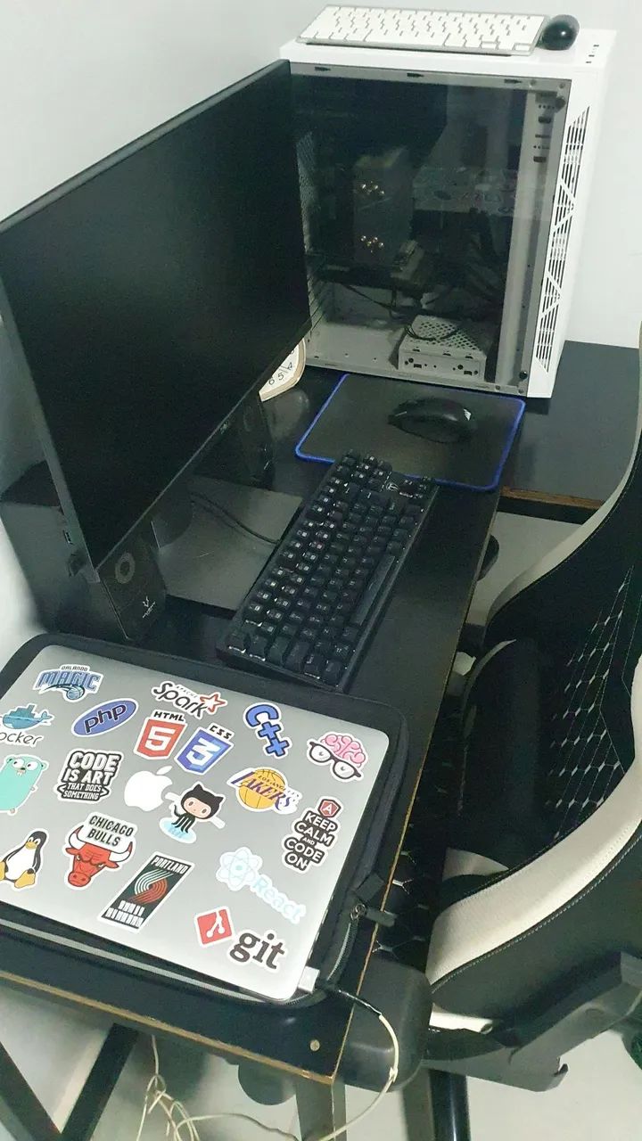 SETUP GAMER COMPLETO- PC Gamer Completo, Mesa Branca, Cadeira, Teclado  - Foto 2
