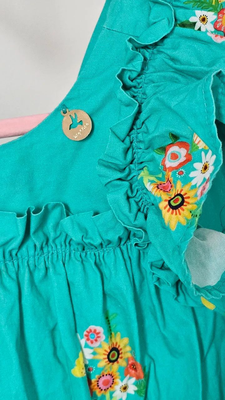 Vestido infantil turquesa - Foto 2