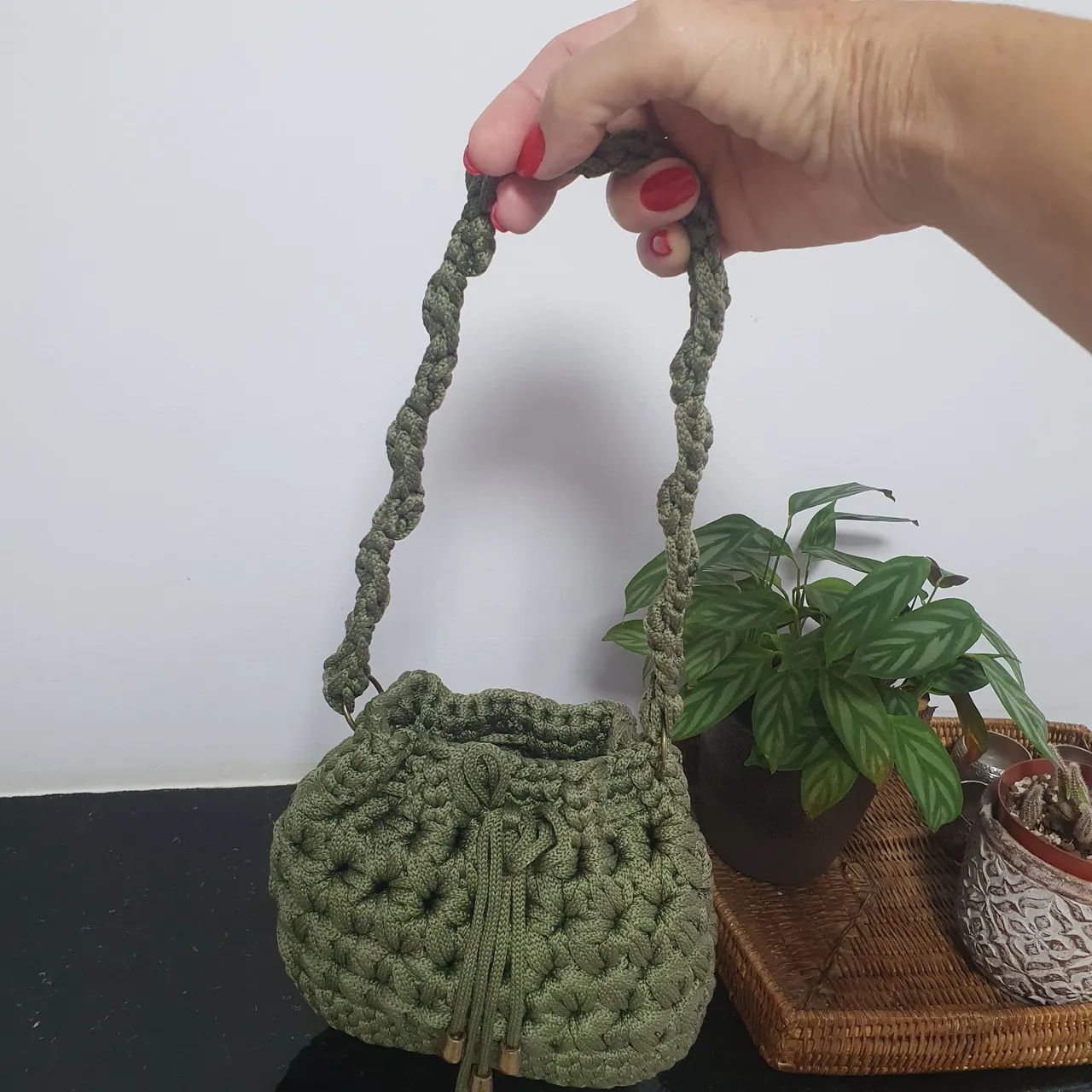 Bolsa de Crochê Verde - Foto 3