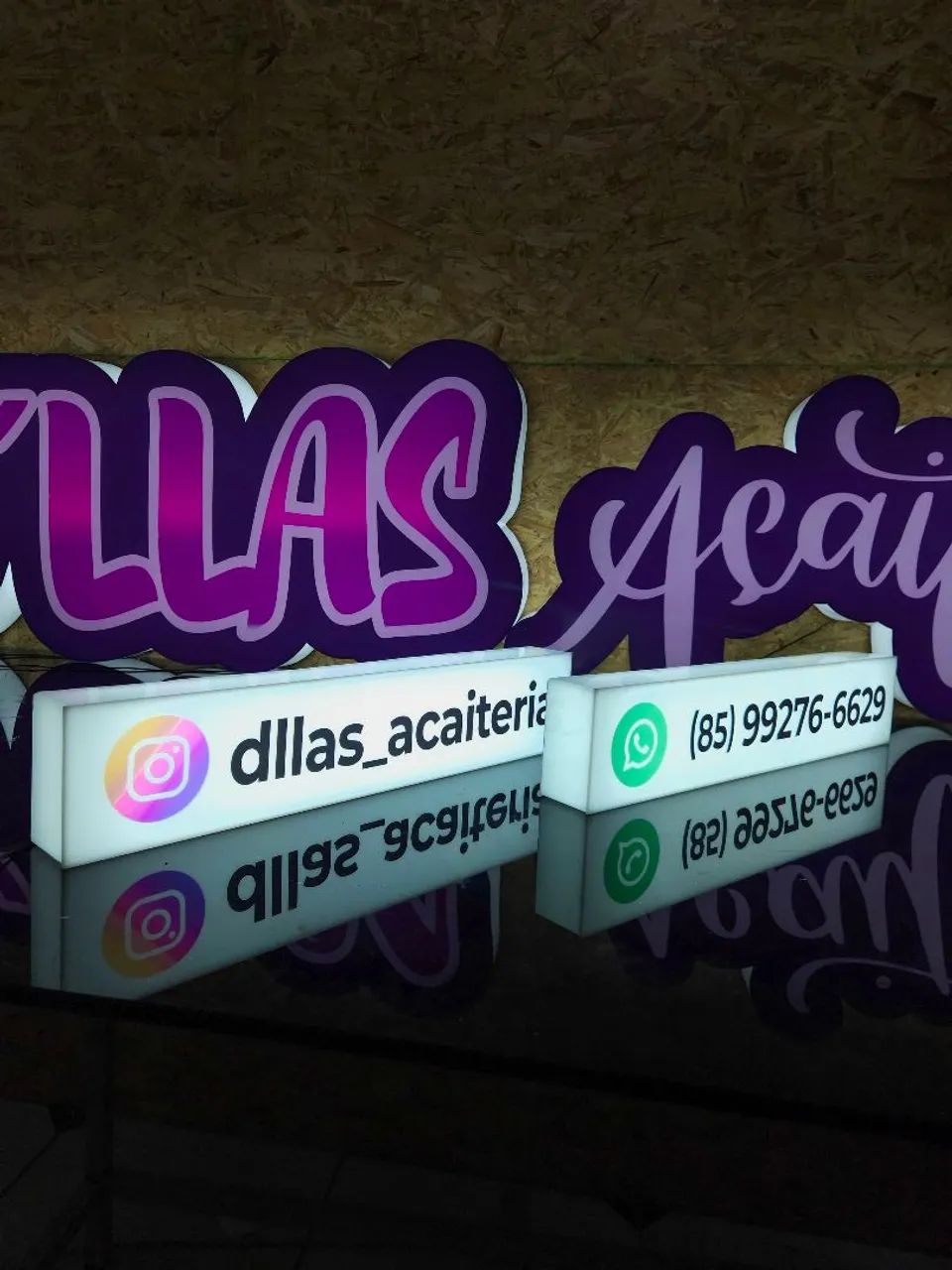 Placas luminosas com seu  WhatsApp e Instagram   - Foto 2