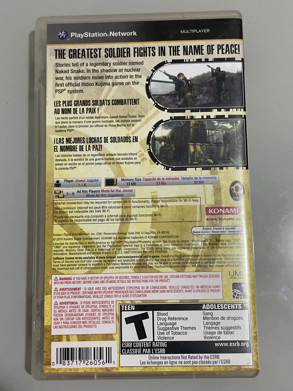 Metal Gear Solid - Peace Walker - Sony PSP - Jogos de Vídeo Game