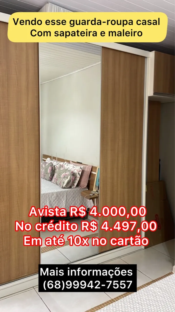 Guarda-roupa Casal com Sapateira e Maleiro