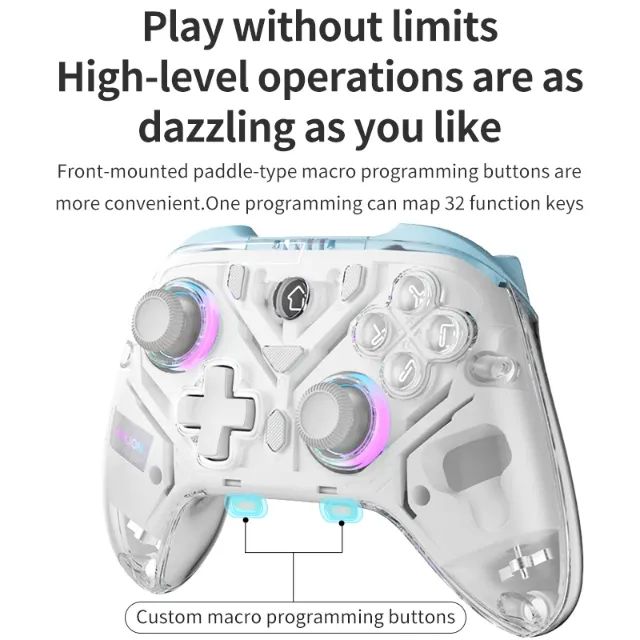 Controle Sem Fio Aolion Al-k10 K10 Rgb Wireless Led Joystick Hall Effect  - Foto 4