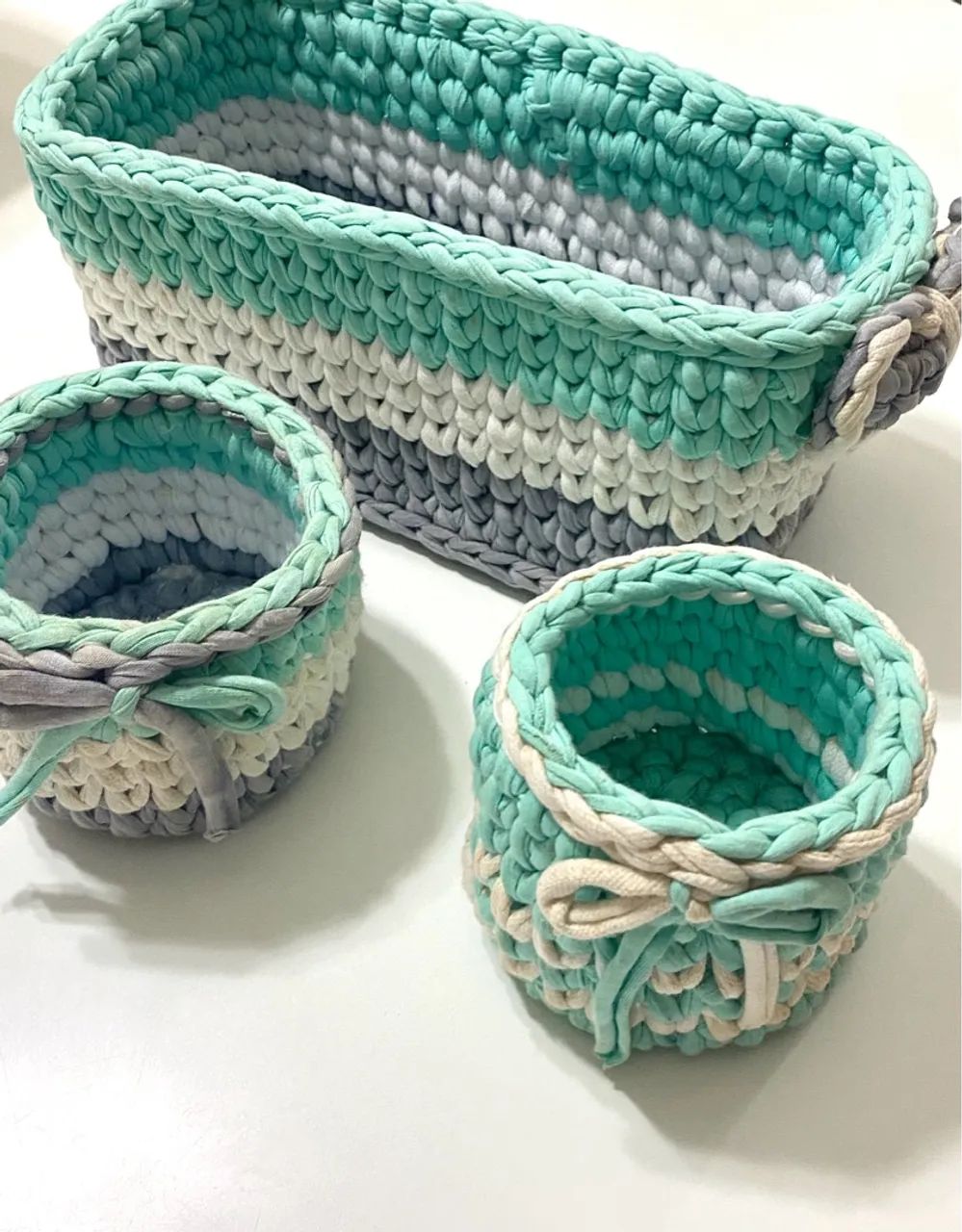 Kit Higiene pra Bebê 3 peças de crochê  - Foto 4