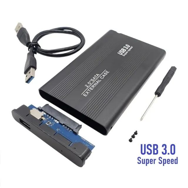 Case Usb 3.0 Hd Externo 2.5 Metal Notebook Ps4 Xbox One Pc Cor Preto