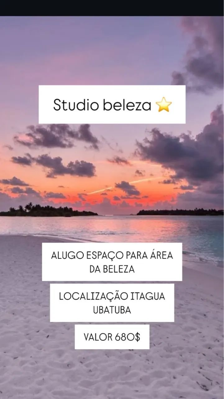Alugo para área da beleza UBATUBA 
