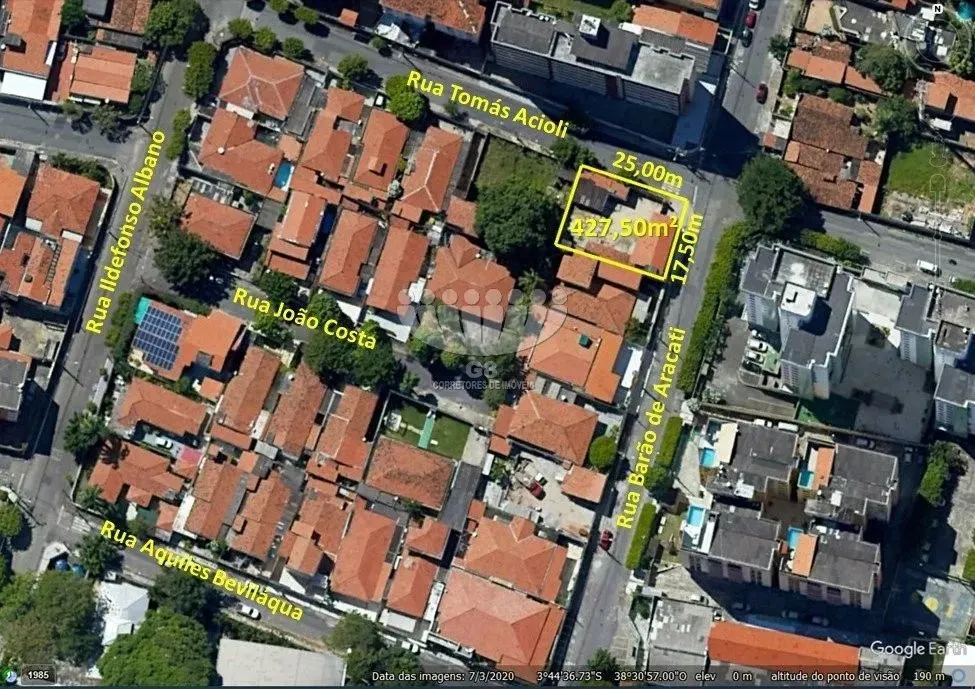 Terreno de esquina com 437,50m² no Joaquim Távora