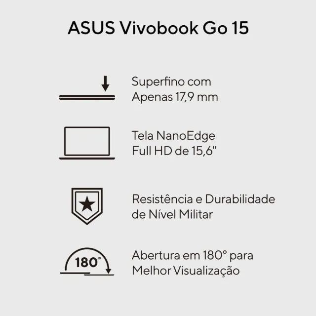 Notebook ASUS Vivobook Go E1504GA *Intel Core i3* N305 4GB Ram 256GB SSD Linux KeepOS Tela - Foto 2