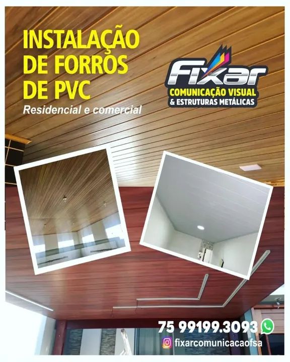 Instalação de forros de PVC - Residencial e comercial