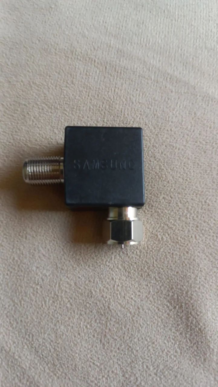 adaptador para antena smart tv samsung coaxial 90 graus  sem uso televisão tv 