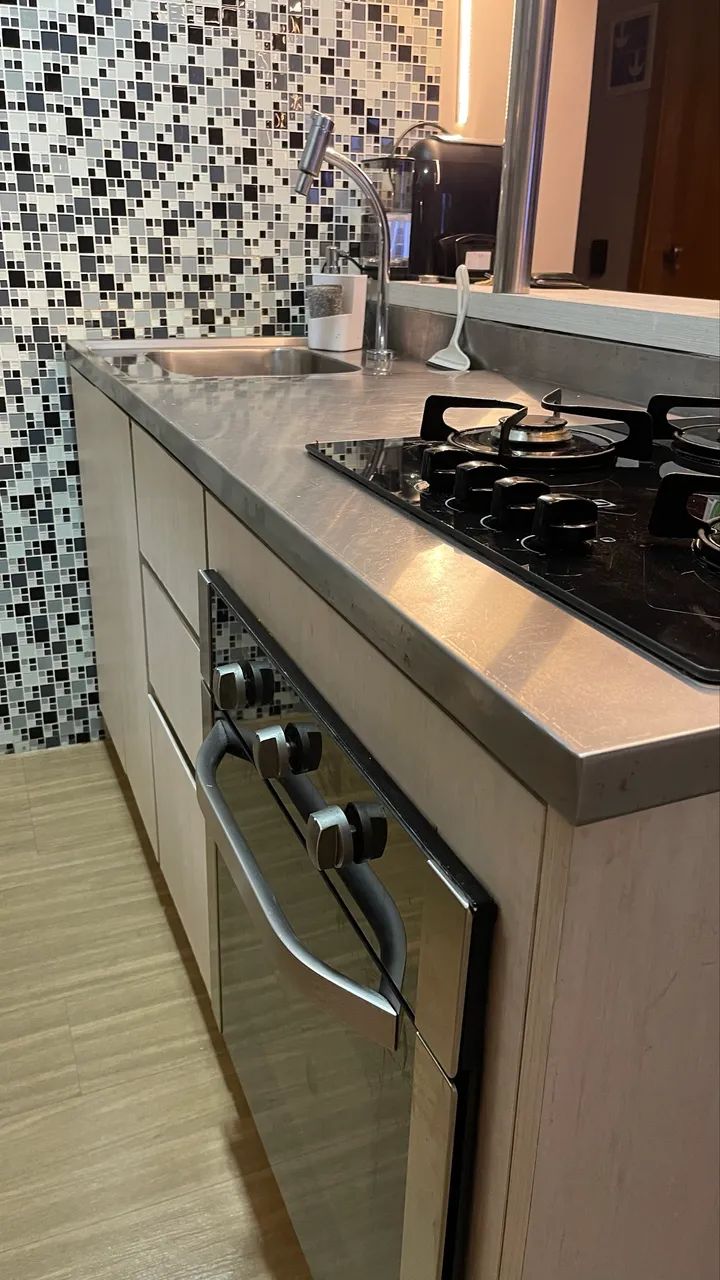 Bancada de inox para pia e fogão 